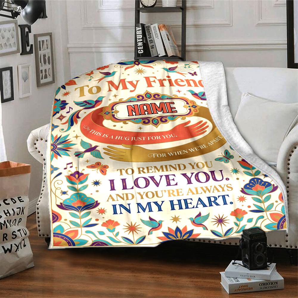Friendship Endures Distance Blanket Personalized Name Soft Warm And Versatile For Sofa Bed Office And Travel Machine Washable Comfortable In All