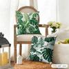 Classic Palm Leaves Cushion Cover Natural Linen Organic Fabric Double-Sided Printing Sofa Home Decor Gift Pillow Cover
