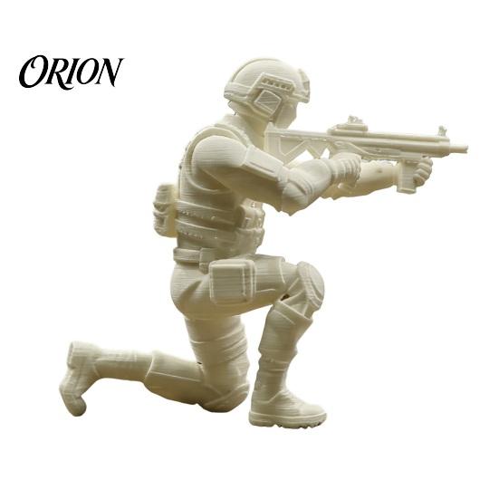 Special Warfare Action Figure 3D Printed Forces Soldier Figurine, Kneeling Tactical Model, DIY Paintable Blank Tabletop Decor, Gift for Military