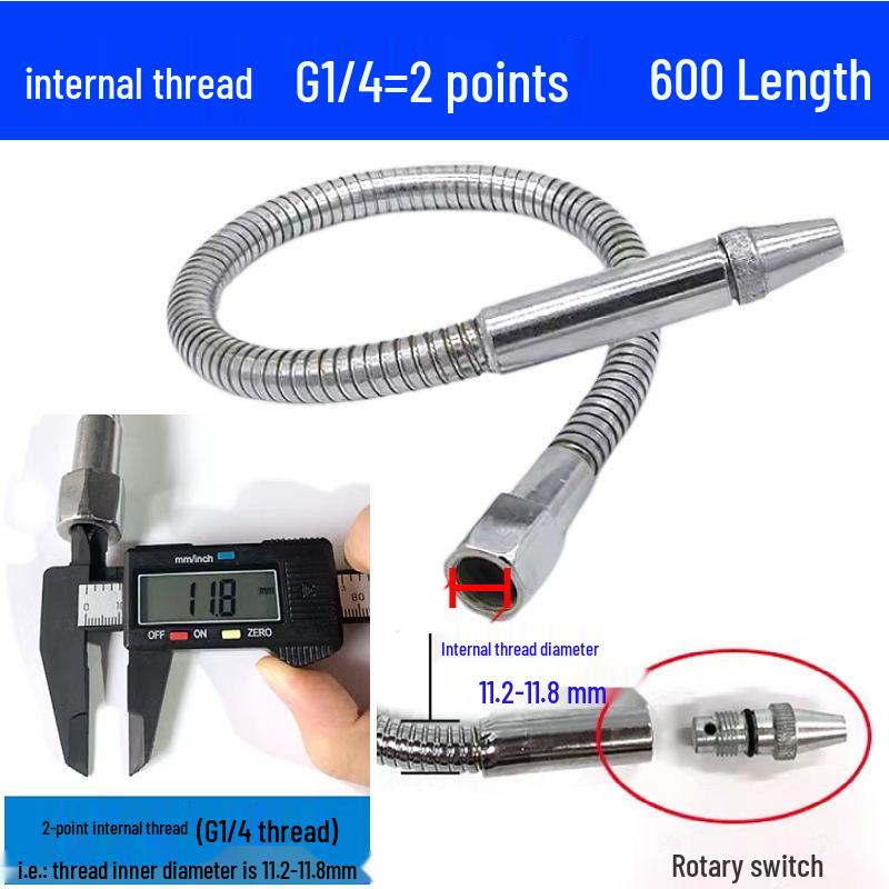 Adjustable Lathe Metal Coolant Tube with Nozzle & Switch, Universal Oil/Water Pipe for Machine Tools.