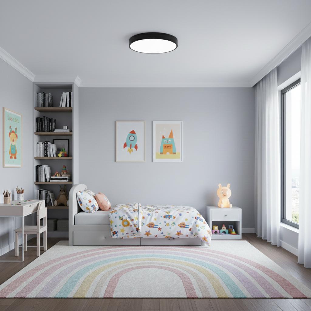 Round LED Ceiling Lamp 40 Cm Neutral White 24w Modern Round LED Ceiling Lamp Black 40 Cm - Neutral