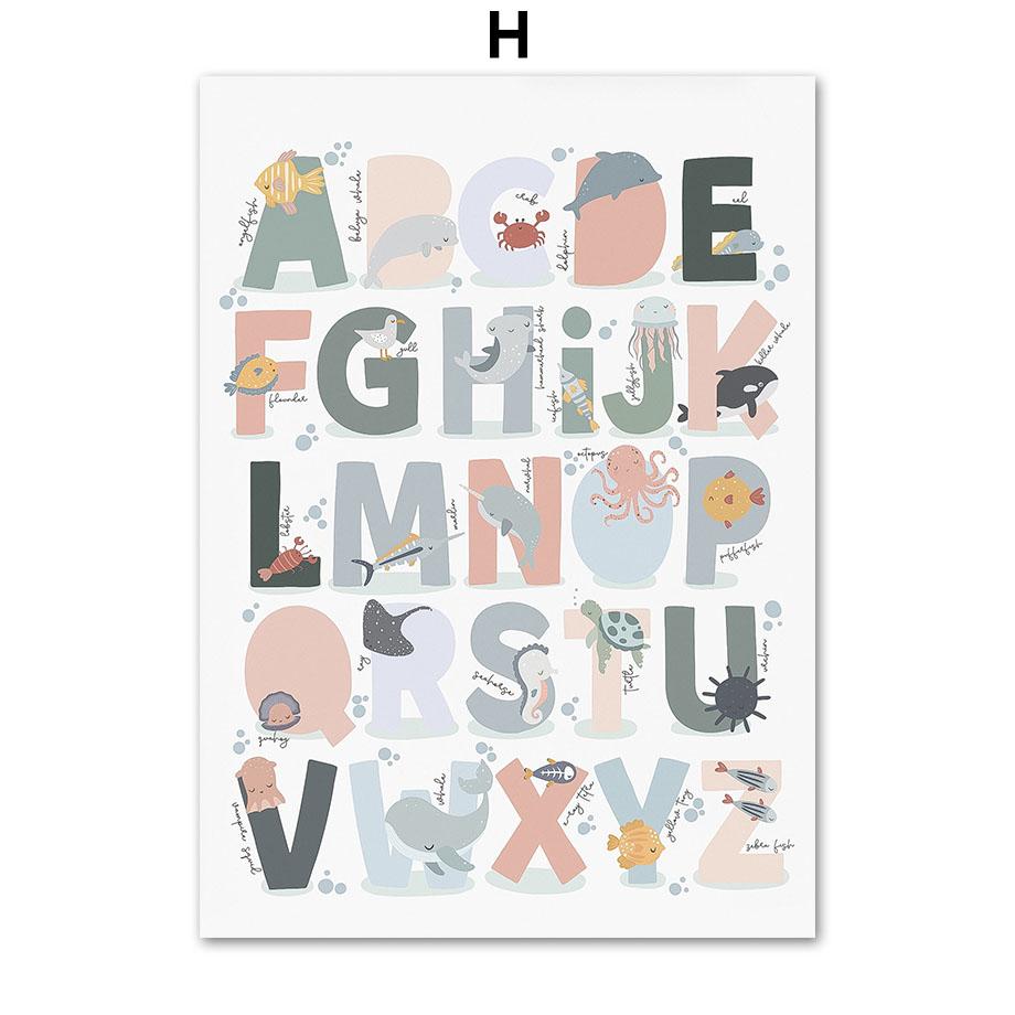 

Бохо Кит Черепаха Осьминог Русалка Алфавит Мультяшный Постер Скандинавский Принт Настенное Искусство Холст Живопись Картинки Декор Детской Комнаты 21x30cm No Framed