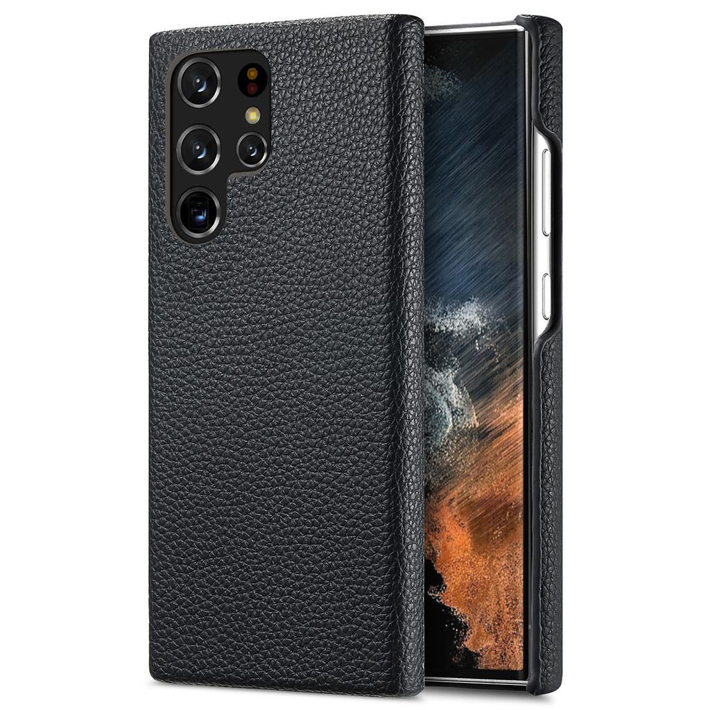 Y1 For Samsung Galaxy S22 Ultra 5G Slim Case Litchi Texture PU+PC Phone Cover