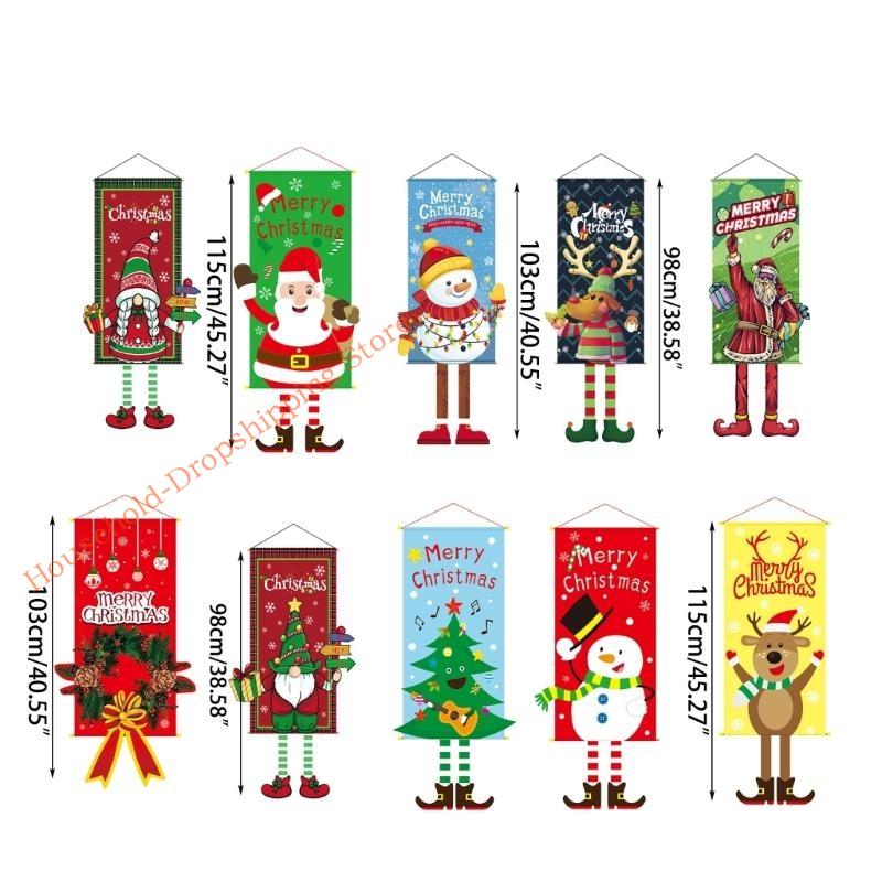 85AD Tecido de Fundo com Estampa de Desenho Animado de Natal Pôster para Pendurar Decoração Criativa para Festa em Casa