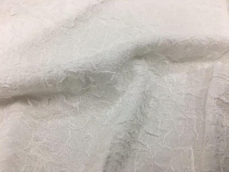 French Summer Spring Pure White Pleated Fabric Suitable for Wedding Dresses Formal Gowns and Designer Clothing Fabrics