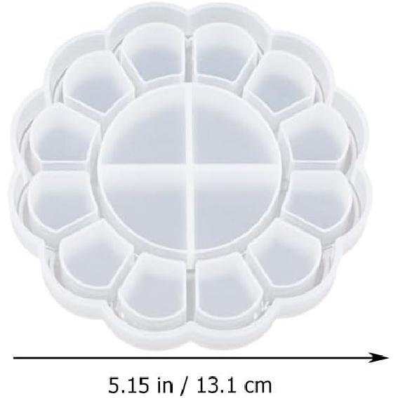STOBOK DIY Silicone Flower Lace Storage Box Mold with Lid, Epoxy Resin Art Crafts Mold for Jewelry, Candle Holder, Beads Container, 5.15 X 5.15 X