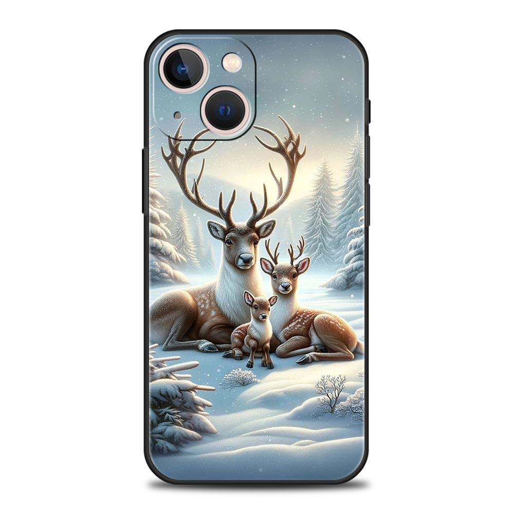 Cartoon Animal Deer Phone Case Cover for iPhone 17 16 15 14 13 12 Pro Max 11 Pro Max 17 AIR Plus Shockproof Soft TPU Shell Capas