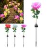 Valentine's Day LED LED Solar Rose Lamp Rose Flower Rechargeable Solar Lamp Waterproof Sunlight Garden Lawn Lamp Garden Lighting