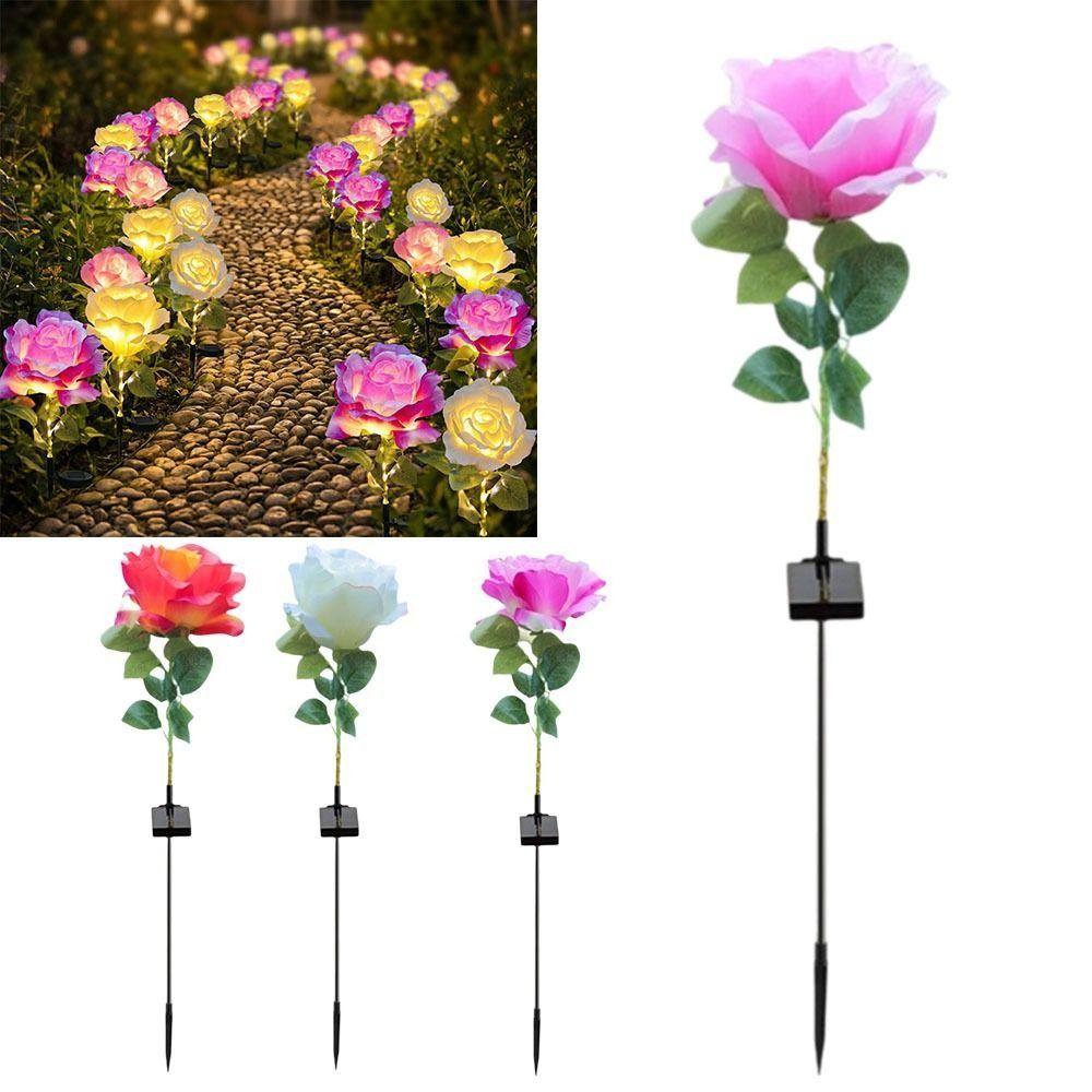 Valentine's Day LED LED Solar Rose Lamp Rose Flower Rechargeable Solar Lamp Waterproof Sunlight Garden Lawn Lamp Garden Lighting