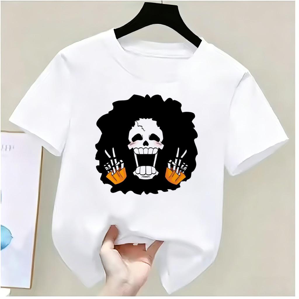 Summer New Arrival One Piece Pattern Tshirt unisex anime print casual shortsleeved fashionable streetwear top Y2K style