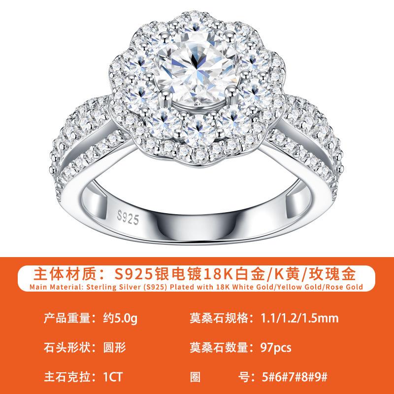 

Exaggerated round moissanite ring light luxury ring fashion light luxury women s ring us size 5 / ring circumference 49.9mm
