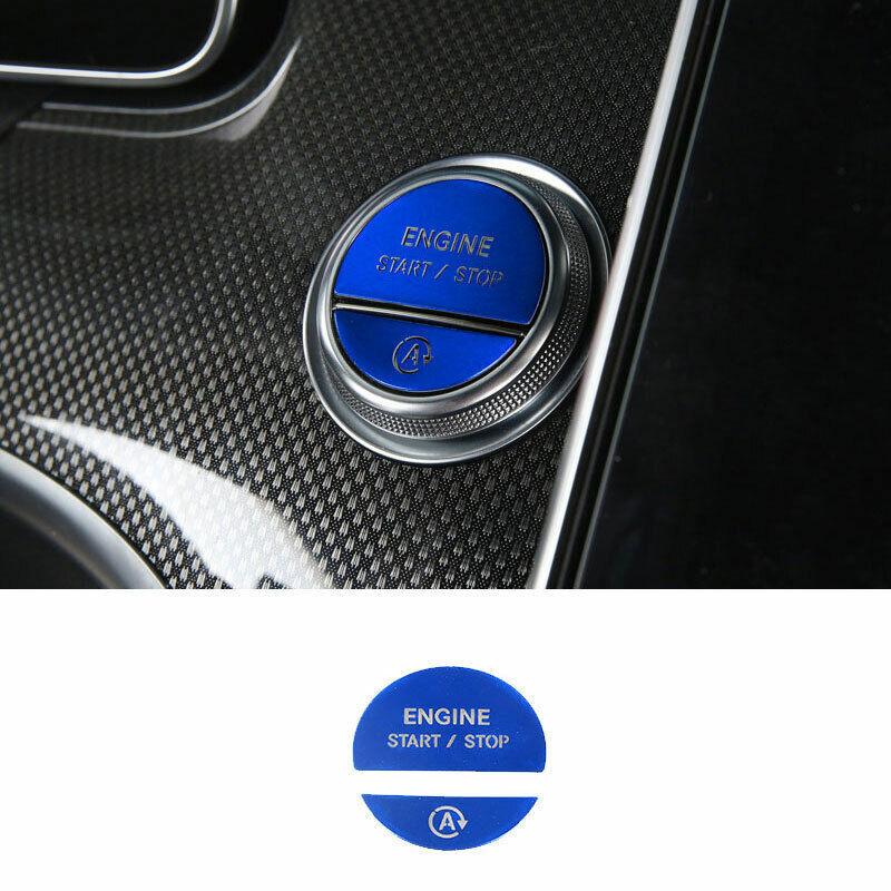 For Benz C-Class W206 - Blue Aluminum One-Button Start Switch Cover Trim