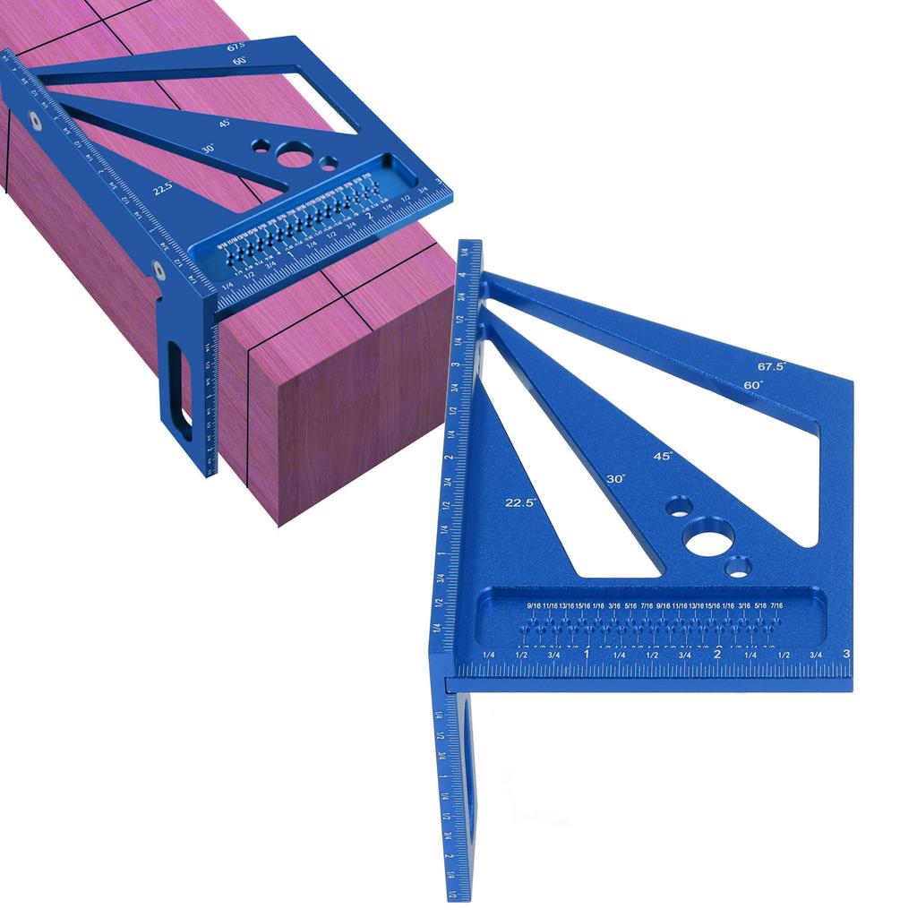 Woodworking Ruler Multifunctional Angle Msuring Ruler Aluminum Alloy   Tool for Scribing and Marking
