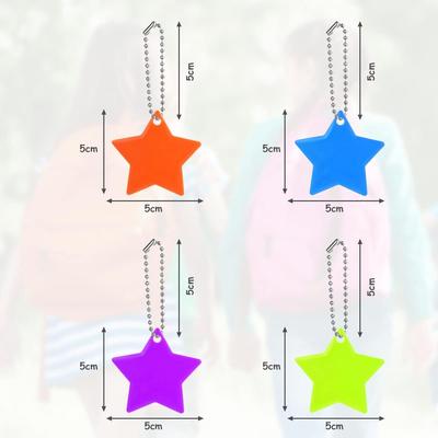 10Pcs Porte-clés Réflecteur avec Étoiles et Engrenages Sécurité Enfant Réflecteurs Nocturnes pour Bandoulières de Sacs et Porte-clés