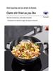 Robuster gusseiserner Wok mit zwei Griffen für Induktionskochfelder - Große Pfanne mit flachem Boden zum Braten.