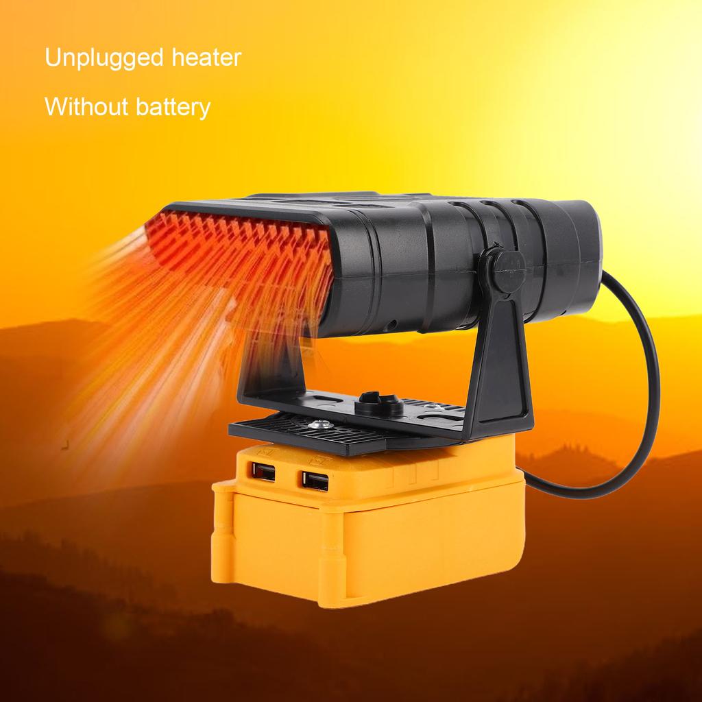 Konstanter Temperatur-Raumheizer Passend für BL1850 Lithium-Ionen-Akku 200W Tragbarer Heizlüfter mit Dual-USB-Anschlüssen 2 Temperatureinstellungen