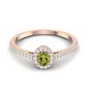 925 Sterling Silver Rose Vermeil 0.50 Ctw Oval Peridot Solitaire Accents Women Wedding Ring