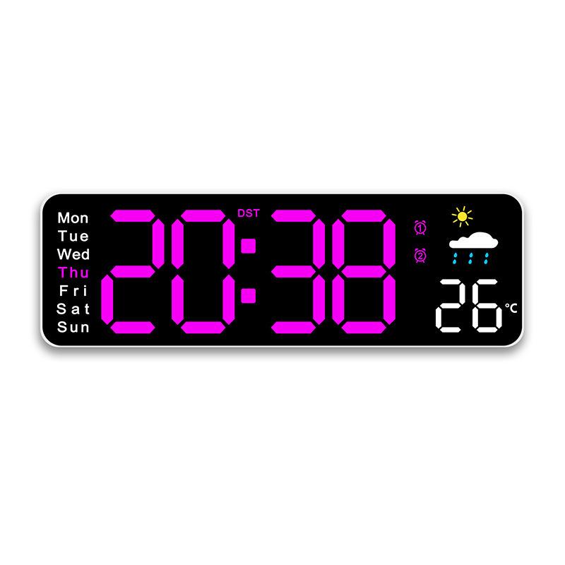 Multifunctional Living Room Wall Clock with Temperature Display and Alarm