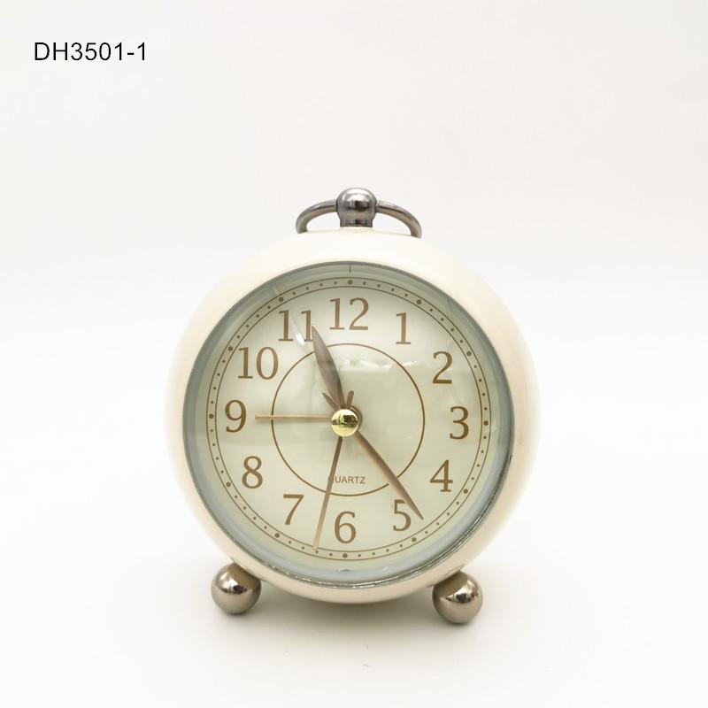 

Часы-кольцо выпуклое стекло металлический будильник круглый прикроватный будильник бесшумные кварцевые часы с ночником