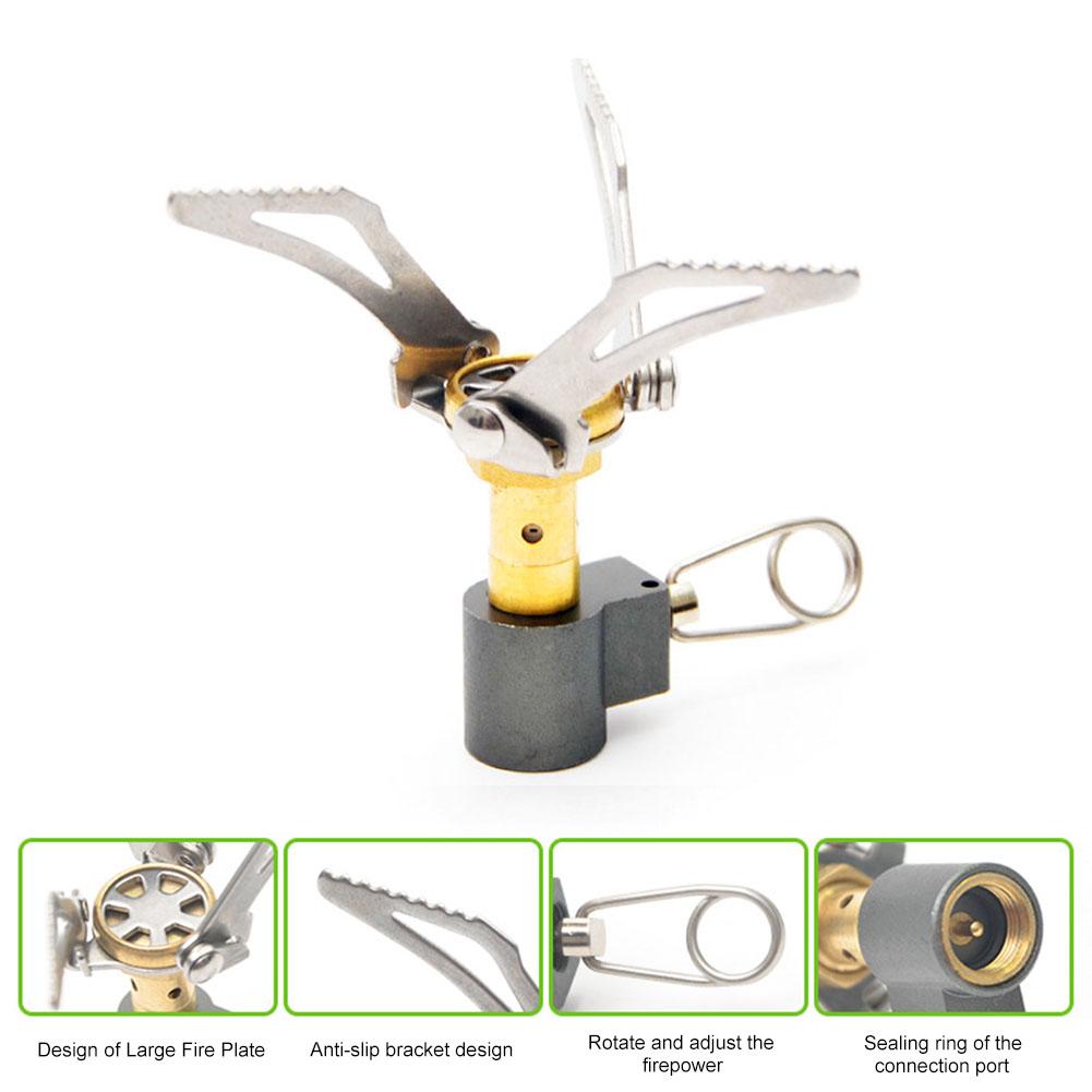 Folding Camping Stove Head Lightweight Outdoor Gas Burner Head Heat-Resistant and Waterproof Cooking Burner Accessories