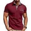 Summer New Men's Casual Polo Shirt Fashion Turn-Down Collar Color Block Versatile T-Shirt