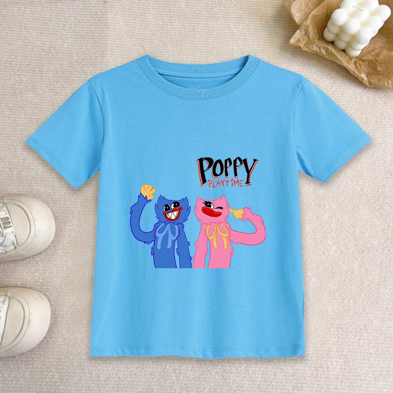 Game Pop-py Playing Time Children T Shirt W-Huggy Girl Boy Short Sleeve Tee Shirt Cartoon Baby Clothes Kids Summer Cotton Tops