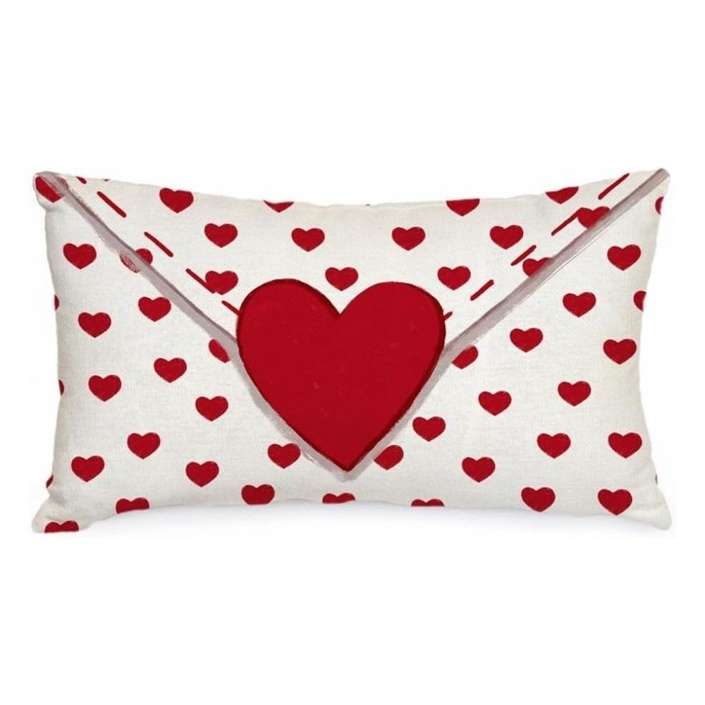 

Soft Love Heart Pillow Cover Linen Love Cushion Cover Sofa Decor Heart Pillowslip Pillow 50cm