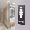 WallMounted Restroom Plaque Rounded Corners Black Sign 2418cm