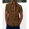 Camisa de manga corta holgada con botones en la parte delantera para hombre, camisa informal de verano con botones para la playa