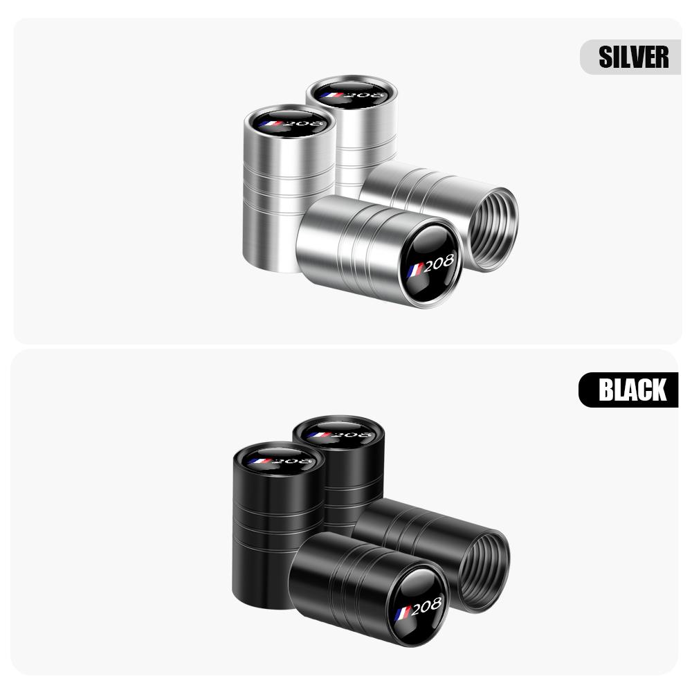 Car Styling 3D Auto Tire Valve Caps Metal Wheel Dust Covers Accessories For Peugeot 206 207 208 306 307 308 406 407 408 508 106