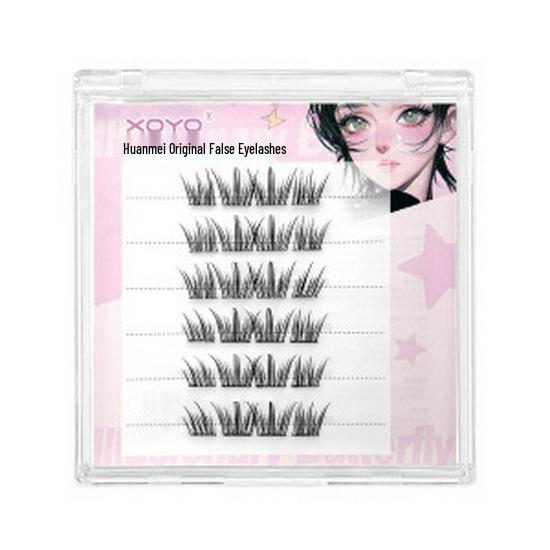 XOYO Glue-Free Natural False Eyelashes - Clear, Sweet, Dense, and Transparent 6 Rows, 24 Clusters
