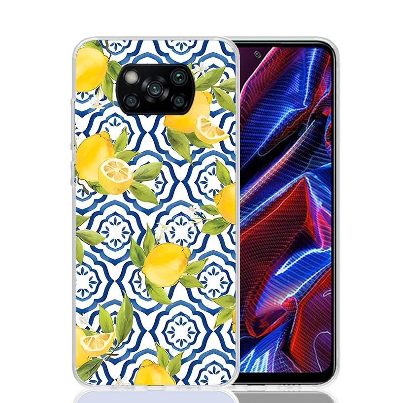 Mediterranean Lemon Phone Case For Xiaomi Poco F7 Ultra X7 X6 Pro X5 Redmi 15 15C 13 13C 12 12C 10 10A 10C 9 9A 9C 9T Shell Poco