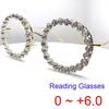 Ochelari de lectură eleganți cu diamante pentru femei Metal Supradimensionați Rotunzi Ochelari de vedere Brand de lux Strass Decorativi Ochelari pentru prezbiopie