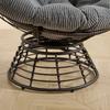 Comfortable Wicker Papasan Chair, 360 degrees Swivel Indoor Outdoor, with Soft Thick Cushion, Ideal for Living Room, Brown Frame