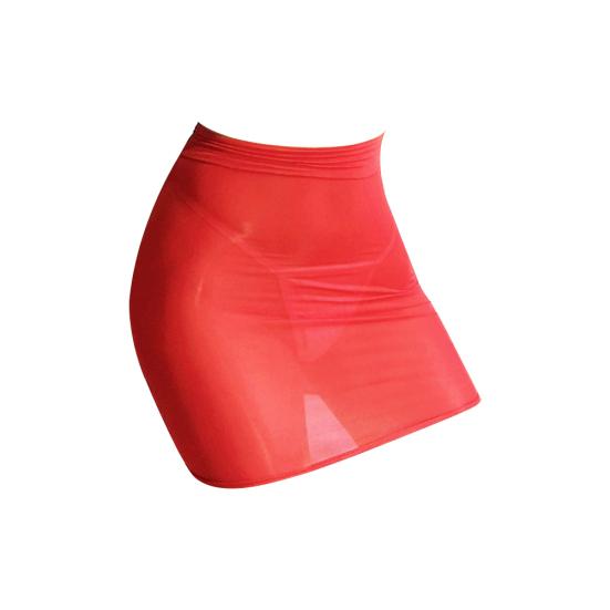 Erotické ženy jednobarevné průhledné elastické mini bodycon sukně