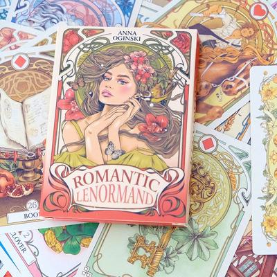 Romantic Lenormand Oracle Floral Motifs of The Art Nouveau Style 37 Pcs Cards (with 1 Special Card) 10.5*7.5cm