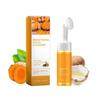Limpador Facial de Cúrcuma, Limpa Profundamente, Esfolia e Ilumina com Espuma de Limpeza de Cúrcuma, com Escova.