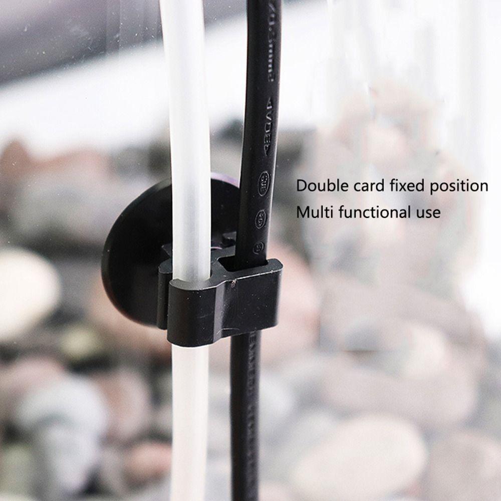 10Pcs ABS Plastic Rubber Fish Tank Sucker Clip Black Oxygen Tube Clip  for Fish Tank Aquarium