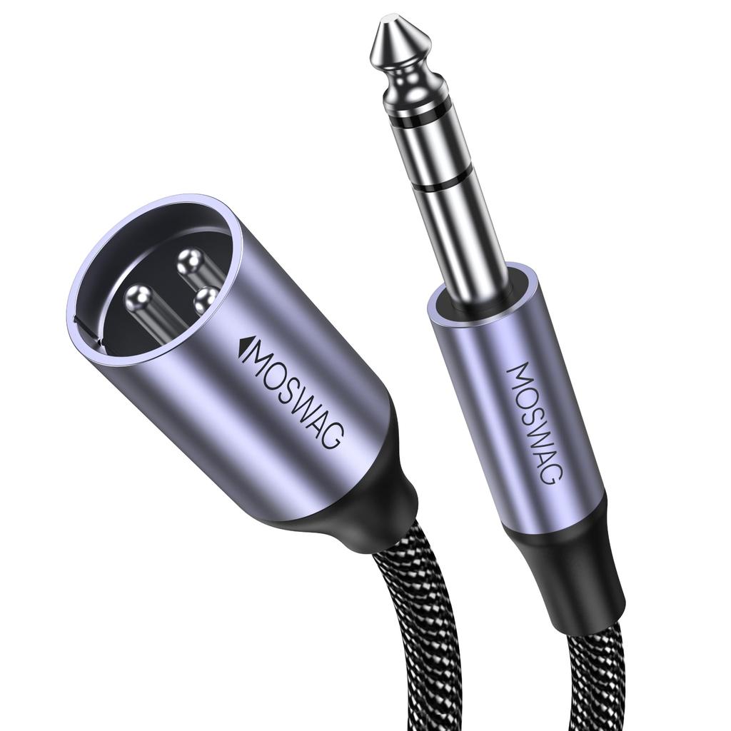 MOSWAG XLR Male To XLR Male To Jack Male Audio Male To Microphone XLR Male Cable for Electric 6.35mm Cable, 6.35mm Cable, 6.35mm Guitar, Piano,