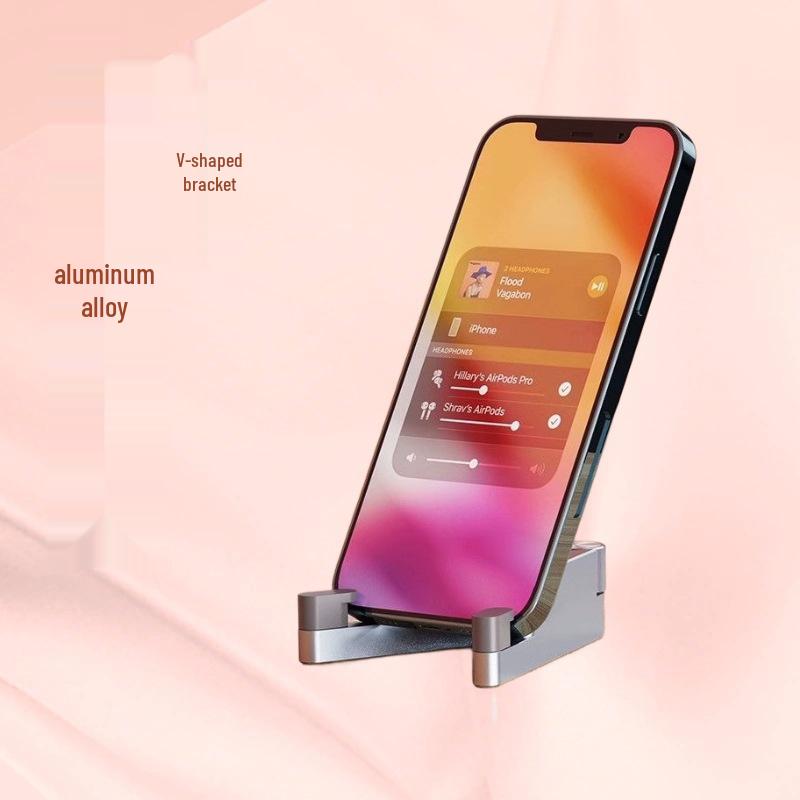 V-förmiger rotierender faltbarer Aluminiumlegierungsständer für Mobiltelefone & Tablets für Live-Streaming & Medienwiedergabe