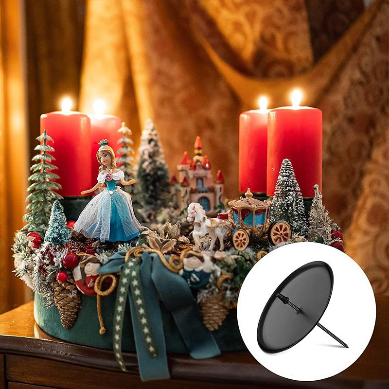 4PCS Candle Holder Disc Ornament Wreath Candle Tray Table Decoration Candle Tray New Arrivals Candlelight Dinner