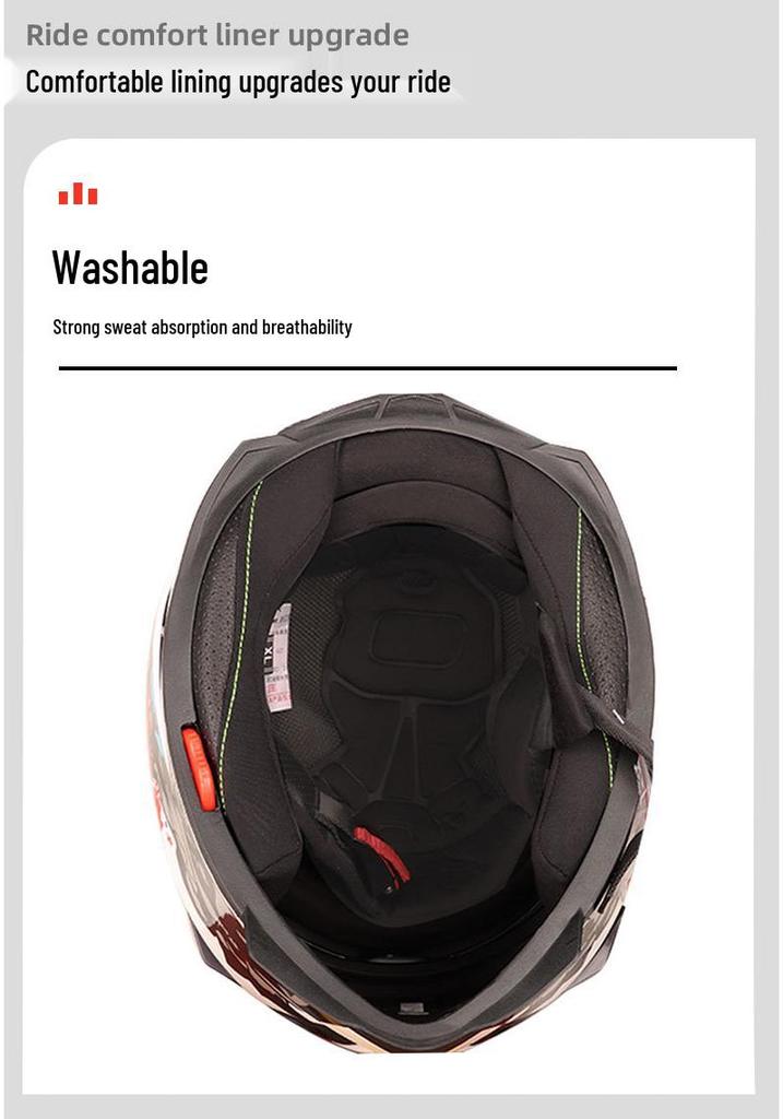 Jiekai Full Face Electric Motorcycle Helmet - Unisex, All-Season Racing Safety