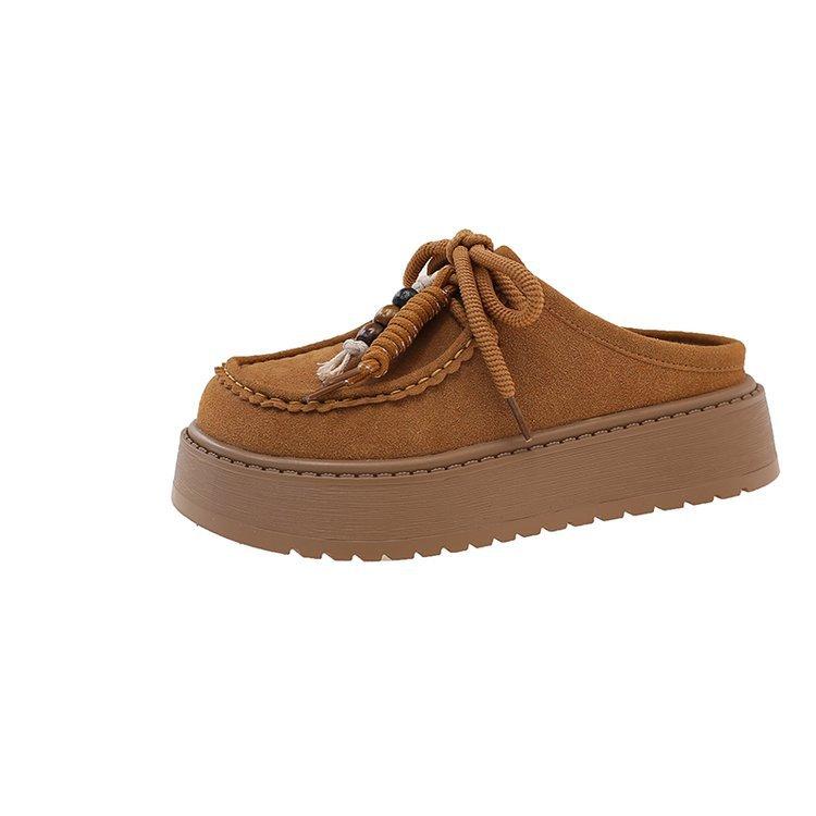 Urban attraction~ Korean version of solid color thick bottom 2025 autumn new retro matte leather bag head tow Birkentow