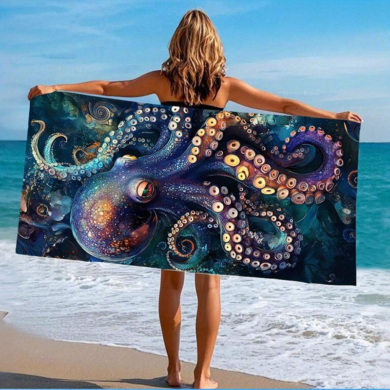 Colorful Octopus Beach Towel for Fun Patterned Sunscreen And Windproof Suitable For Swimming Pool Camping Travel Blanket