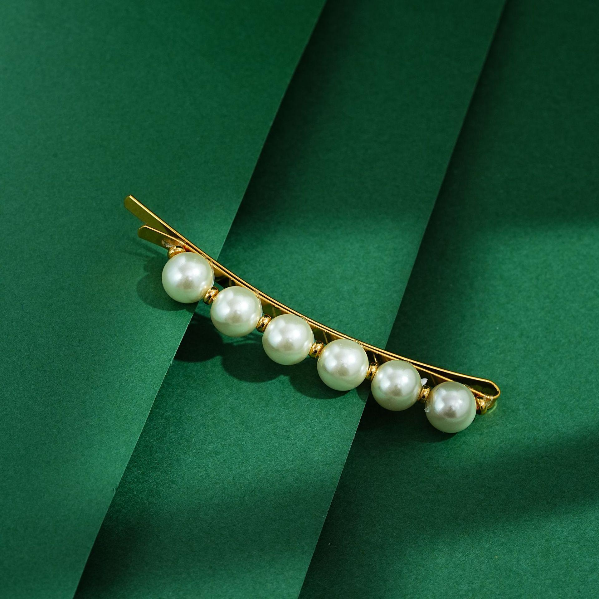 Elegant French Gilded Pearl Hair Clip - Fairy Style Bangs Clip