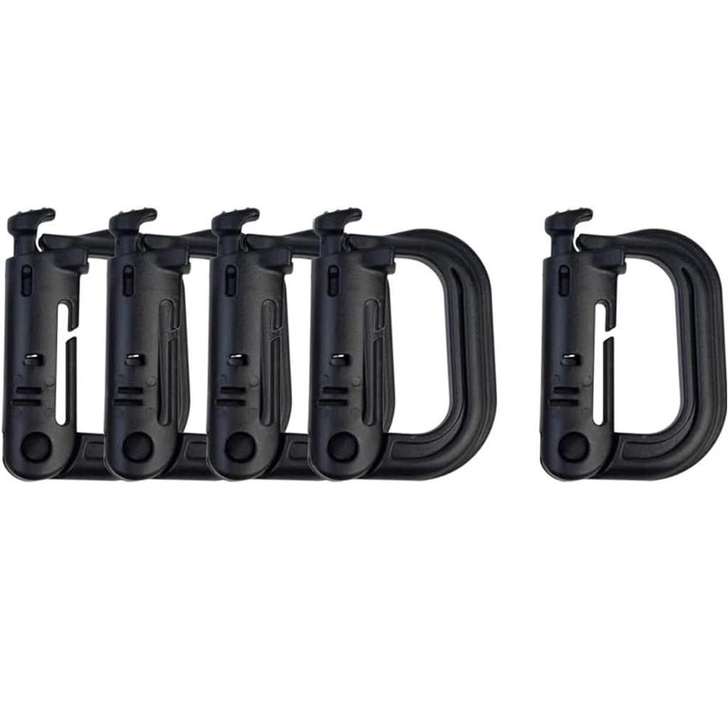 Tactical D-Ring Carabiner Grimlock Locking Plastic Molle Webbing Buckles Clips Hook Haging for Outdoor Hiking/Military/EDC