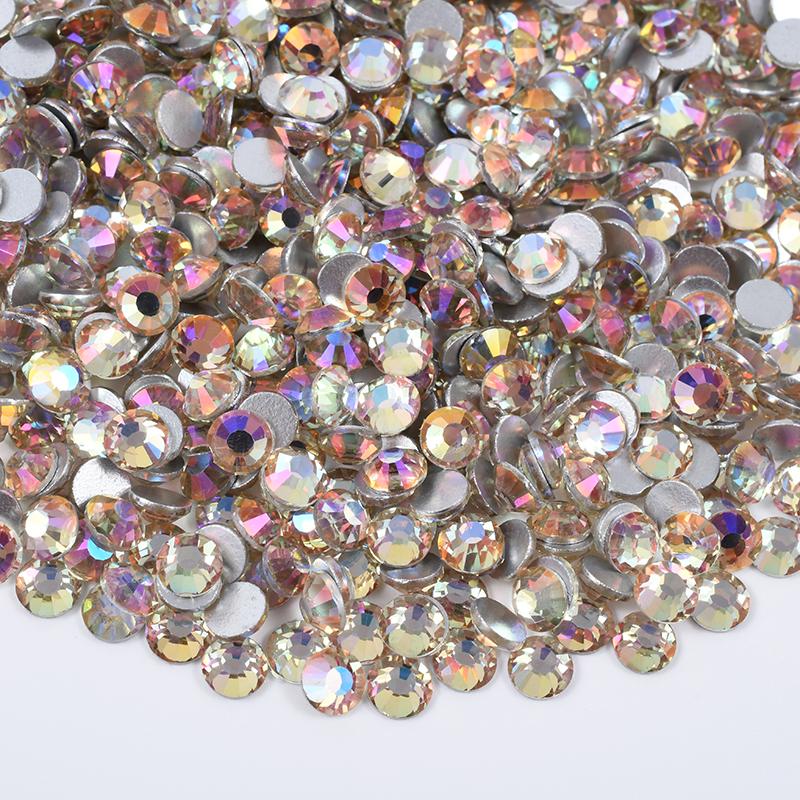 New Misty Rose Colors Glass Rhinestones SS6-SS30 Non Hotfix Crystals Flatback Crystal Rhinestones for Nail Art DIY