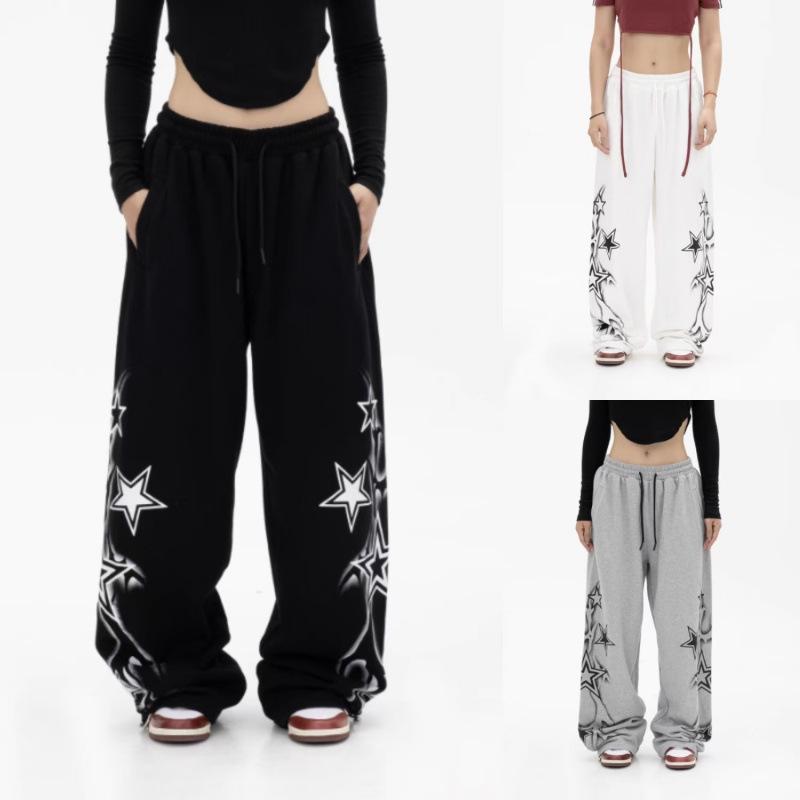

Women s Hip Hop Drawstring Sweatpants: Spring/Autumn Wide-Leg Casual Pants S