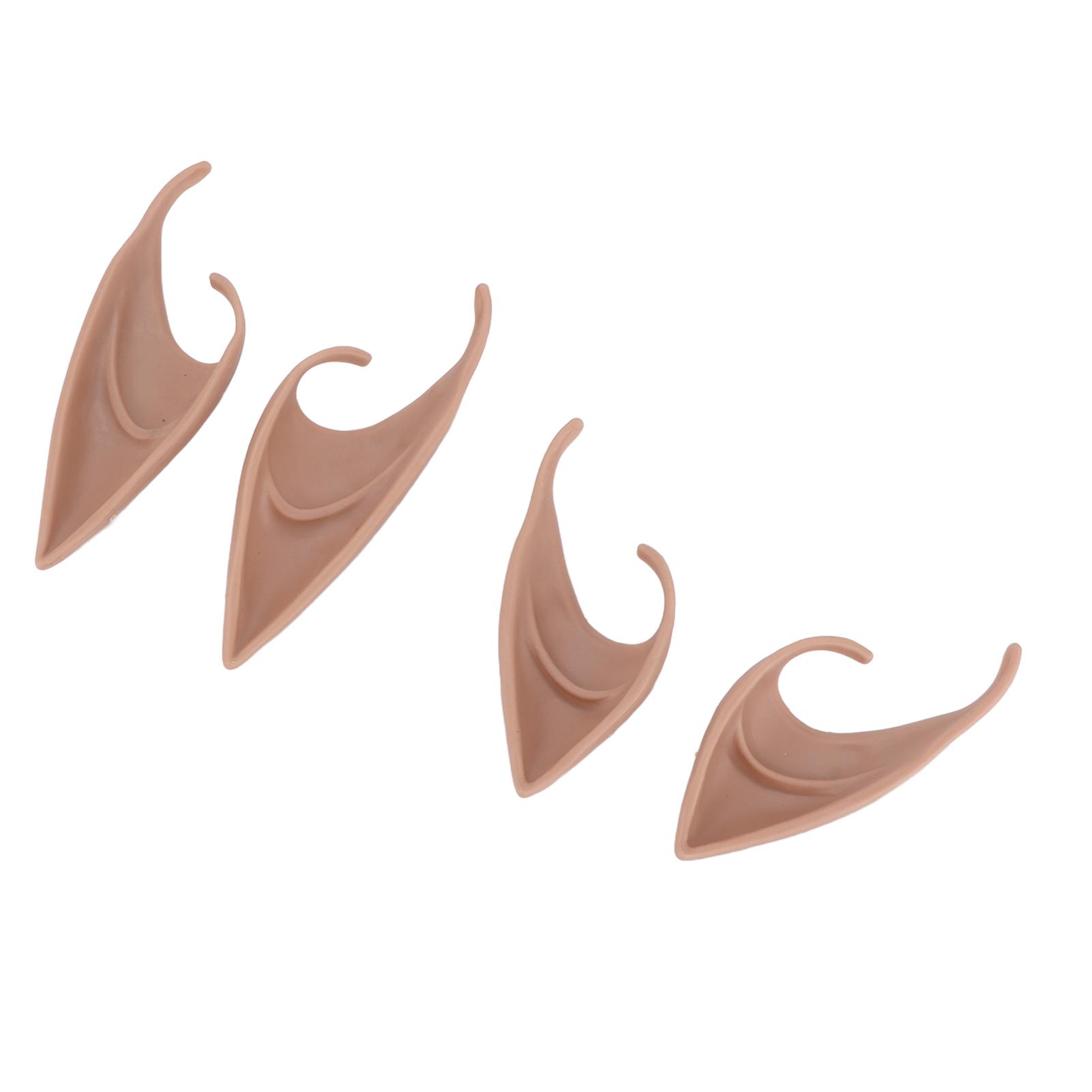 

4Pcs Elf Ears Easily Use Not Easily Fall Folded Kneaded Safe Material Soft Costume Fancy Ball Accessories for Halloween