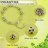 30Pcs Large Hole FootBall/Soccer Ball Alloy Enamel European Beads, Sports Beads, Antique Silver, Black, 9x8mm, Hole: 4.2mm